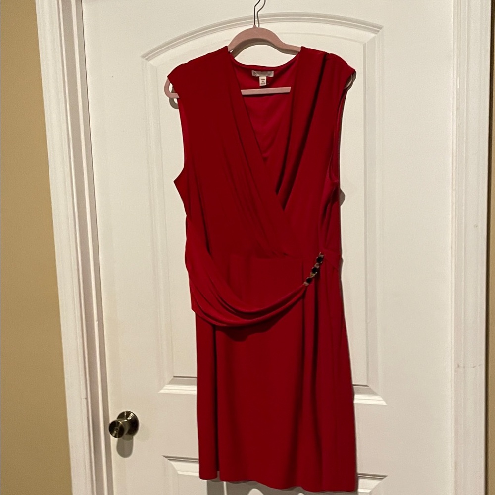 Dress Barn Classic Red Midi Dress